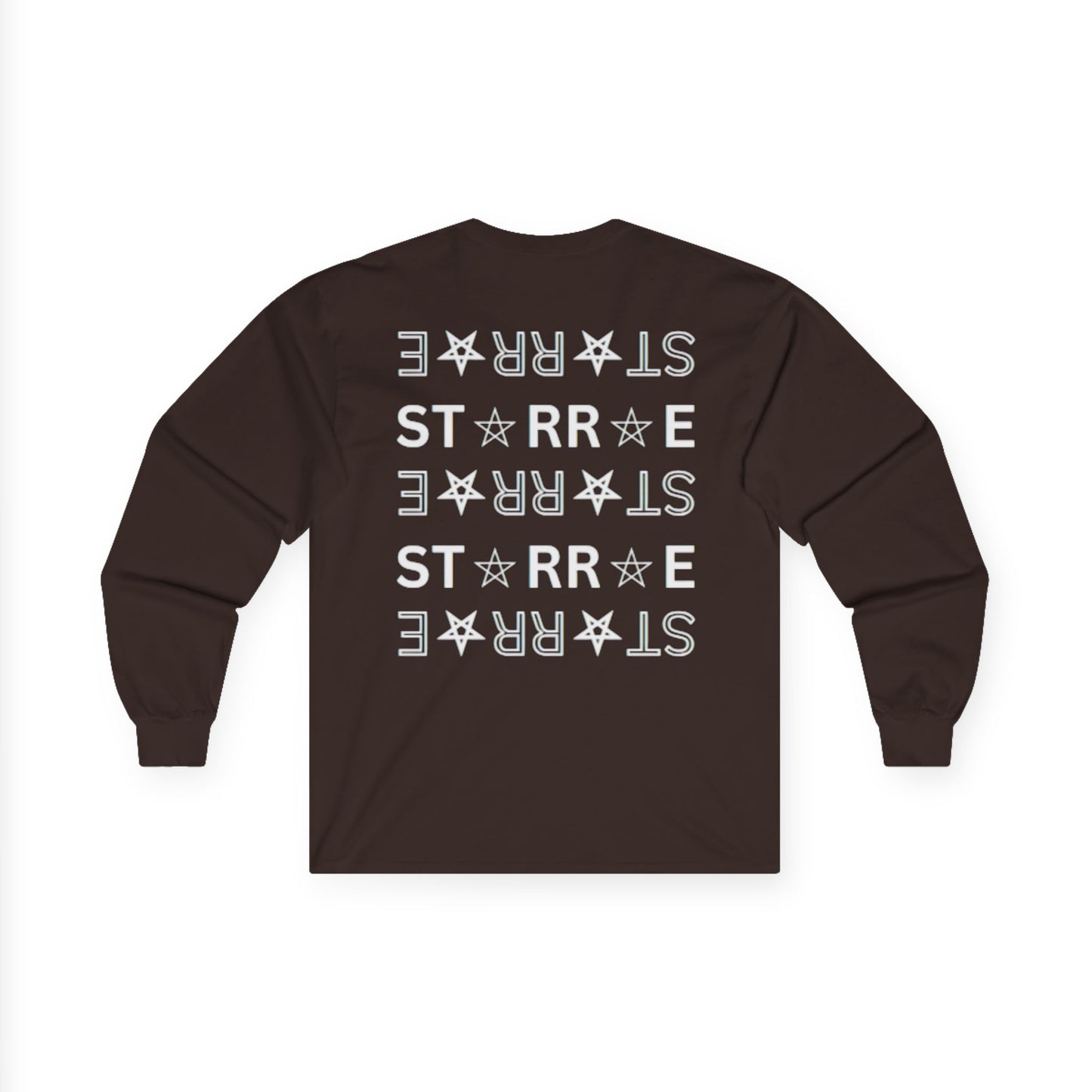 Mens STARRAE Ultra Cotton Long Sleeve Tee - Stellar Starry Design with Saturn Graphic