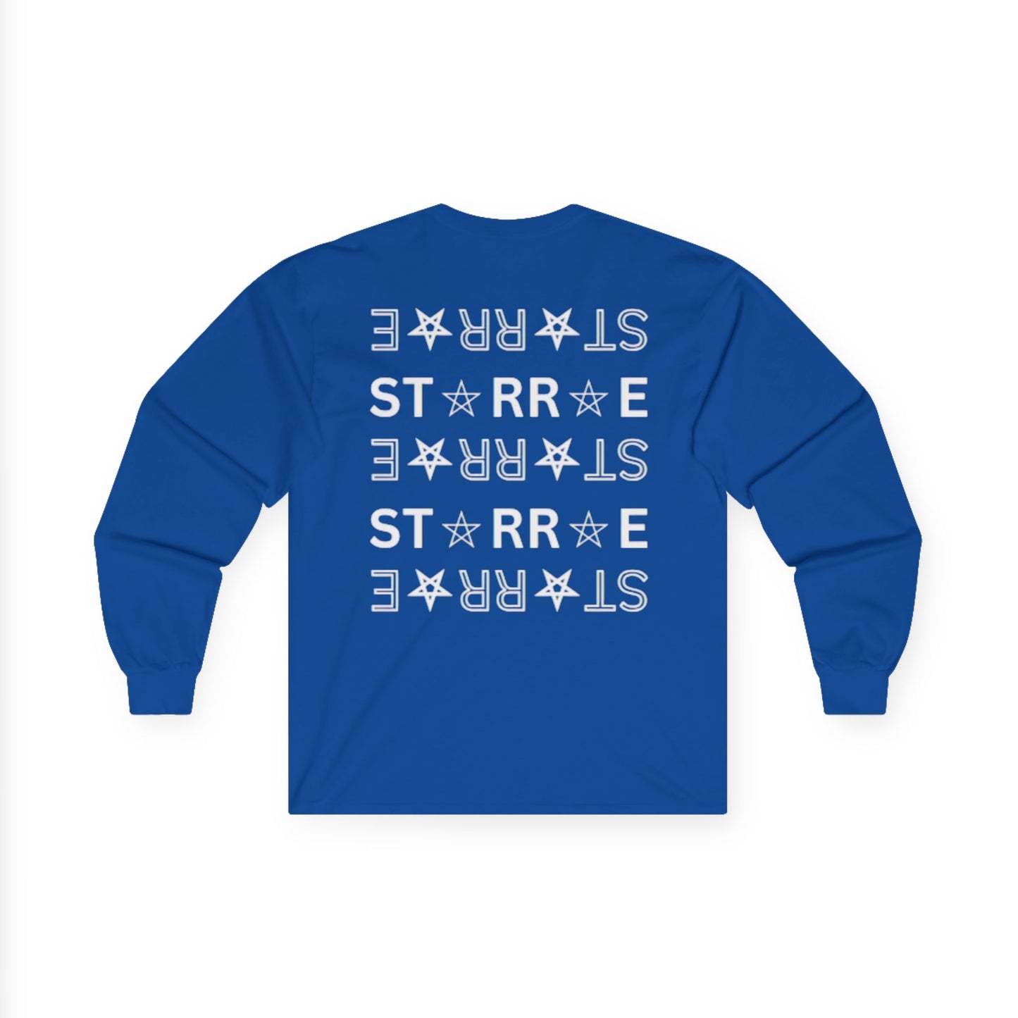 Mens STARRAE Ultra Cotton Long Sleeve Tee - Stellar Starry Design with Saturn Graphic