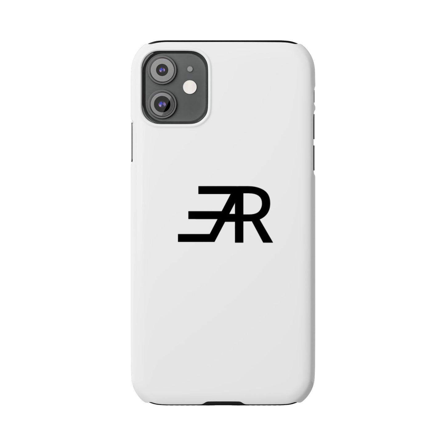 White Minimalist Slim Phone Case with RAE Logo