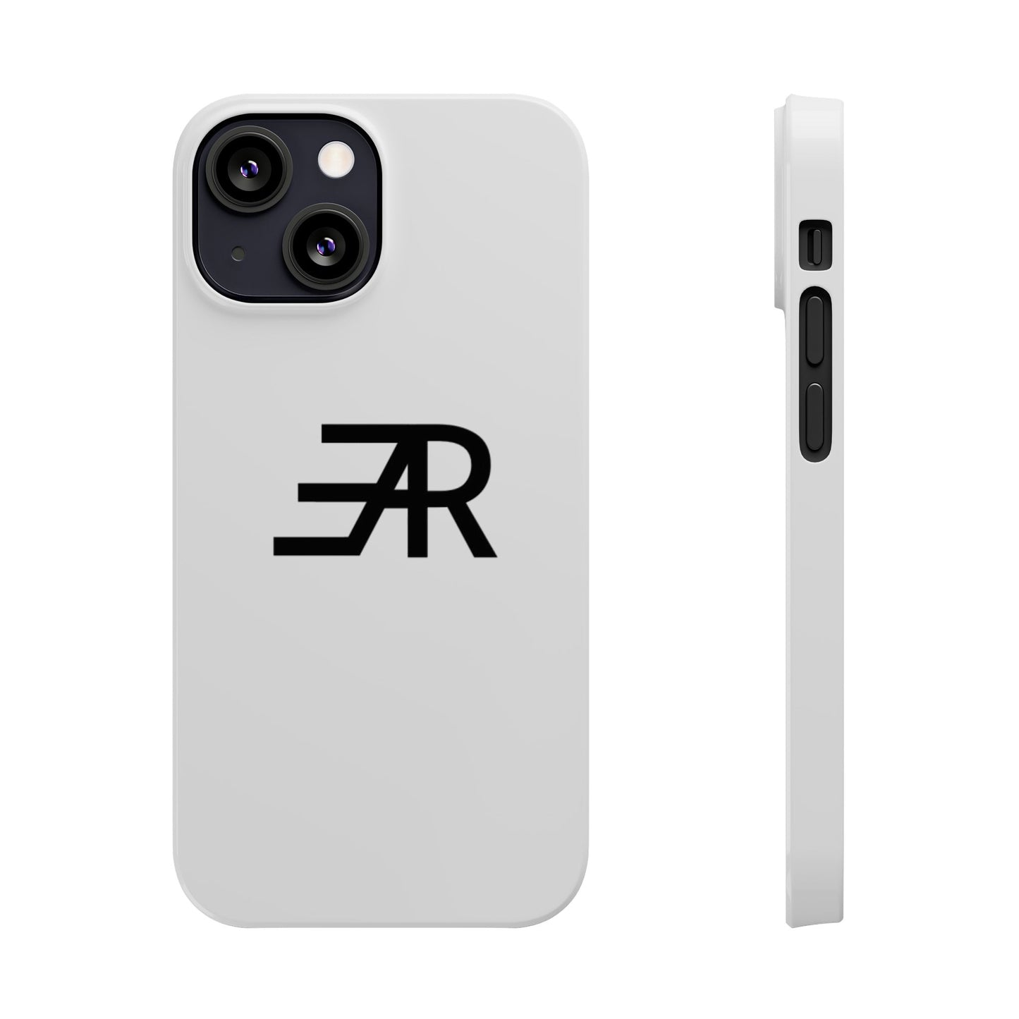 White Minimalist Slim Phone Case with RAE Logo