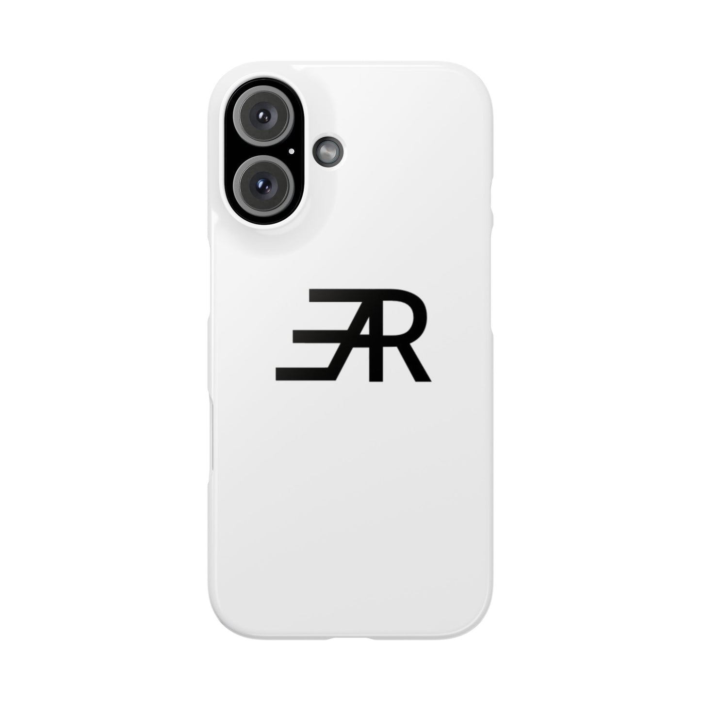 White Minimalist Slim Phone Case with RAE Logo