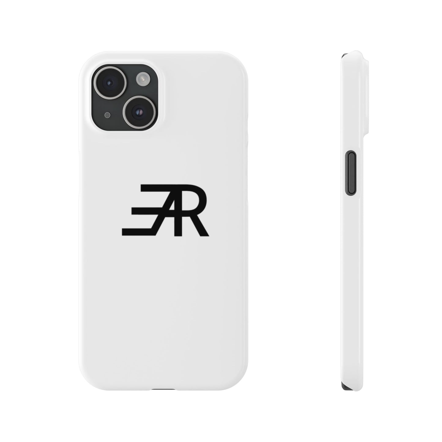 White Minimalist Slim Phone Case with RAE Logo