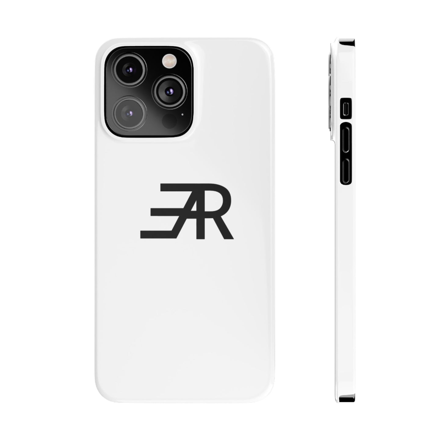 White Minimalist Slim Phone Case with RAE Logo