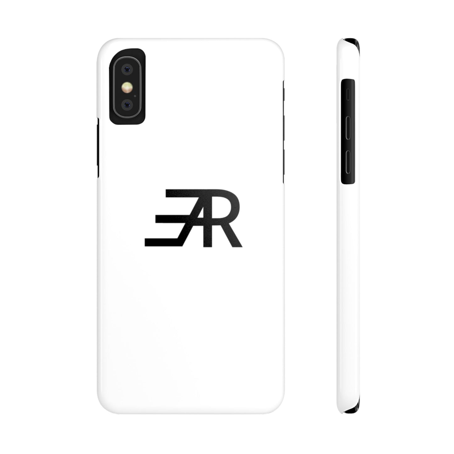 White Minimalist Slim Phone Case with RAE Logo