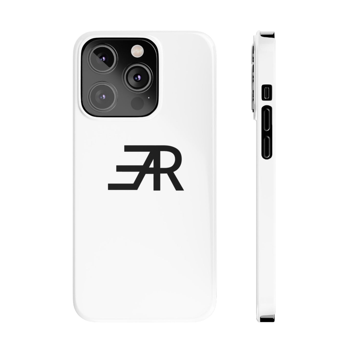 White Minimalist Slim Phone Case with RAE Logo