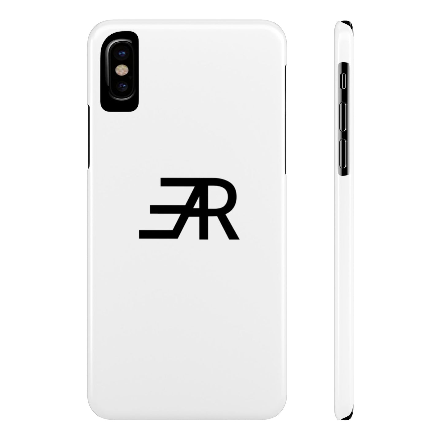 White Minimalist Slim Phone Case with RAE Logo