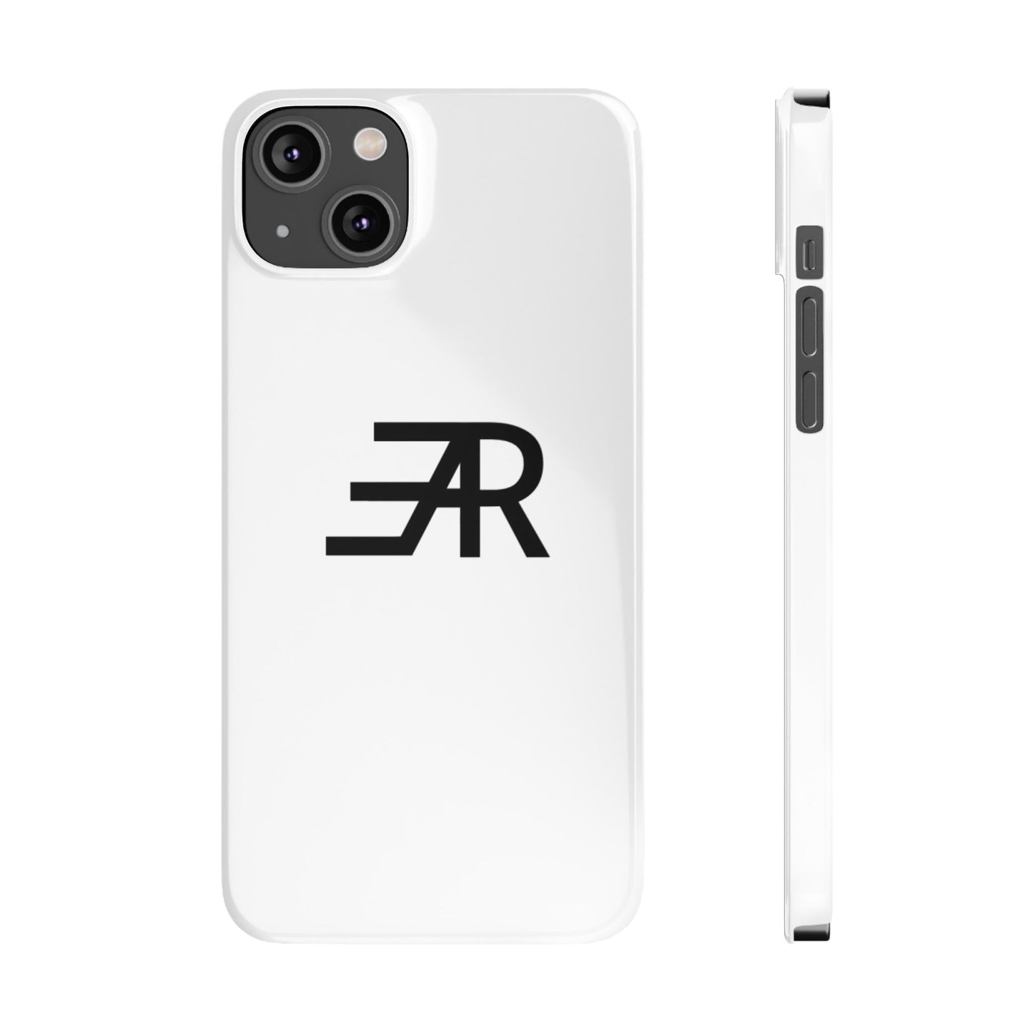 White Minimalist Slim Phone Case with RAE Logo