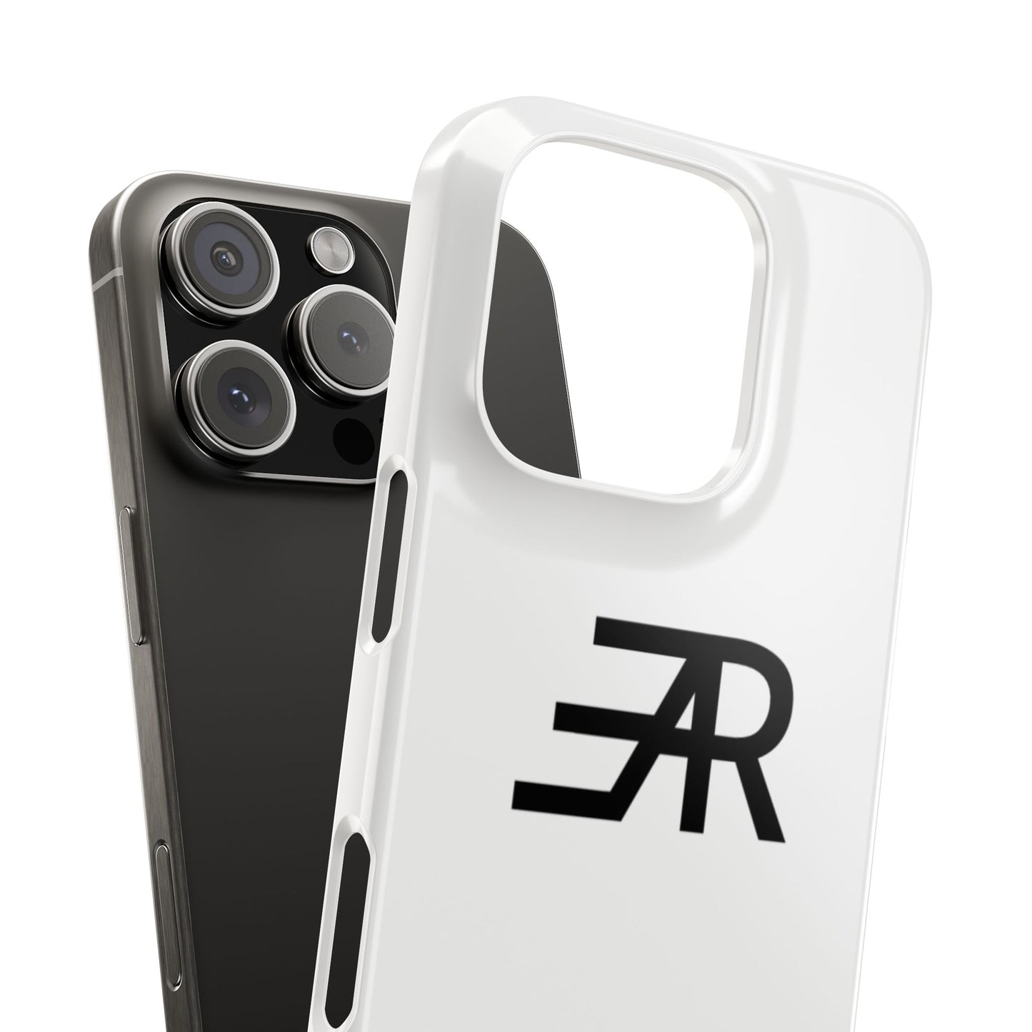 White Minimalist Slim Phone Case with RAE Logo