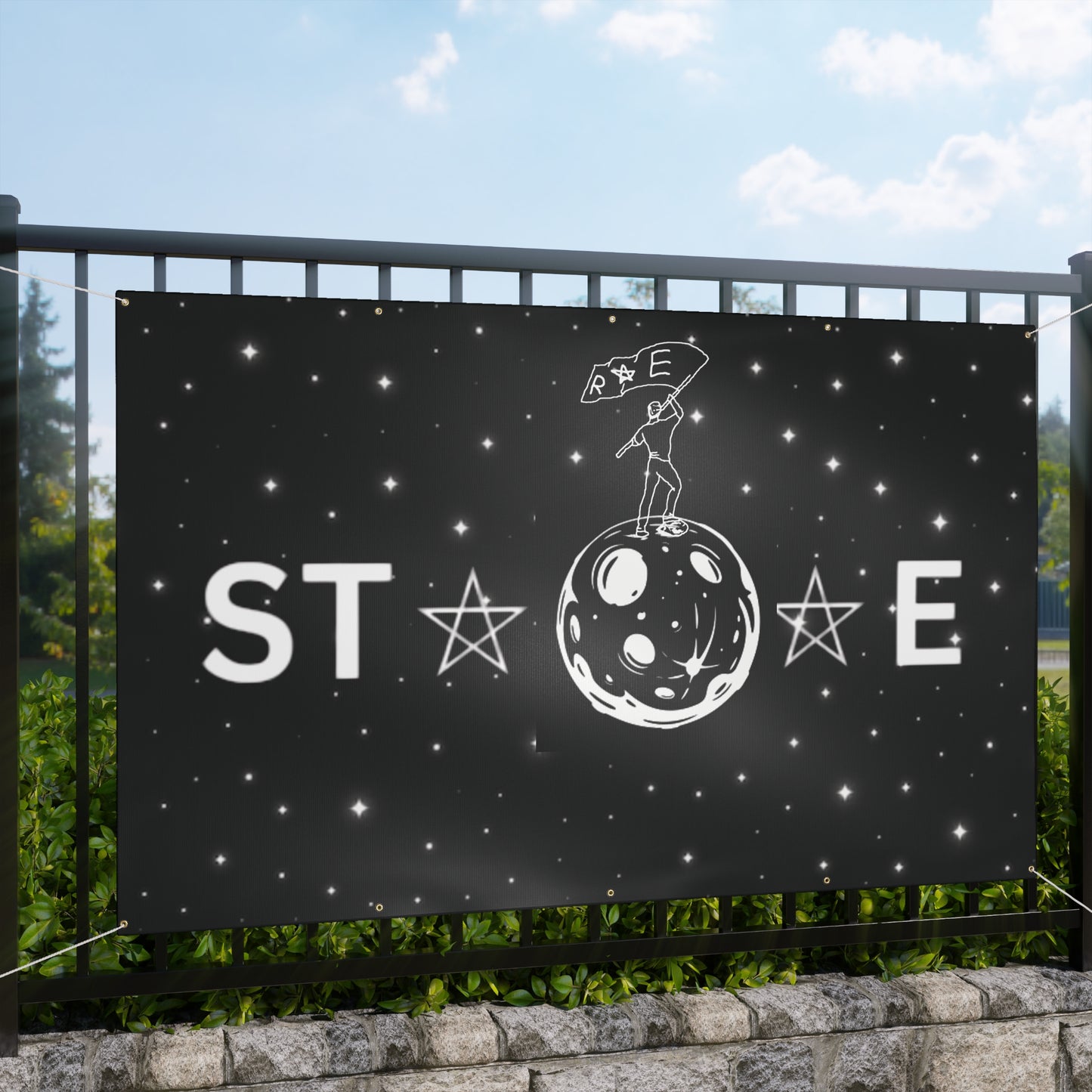 STARRAE Space-Themed Banner, Outer Space Home Decor, Celestial Event Signage