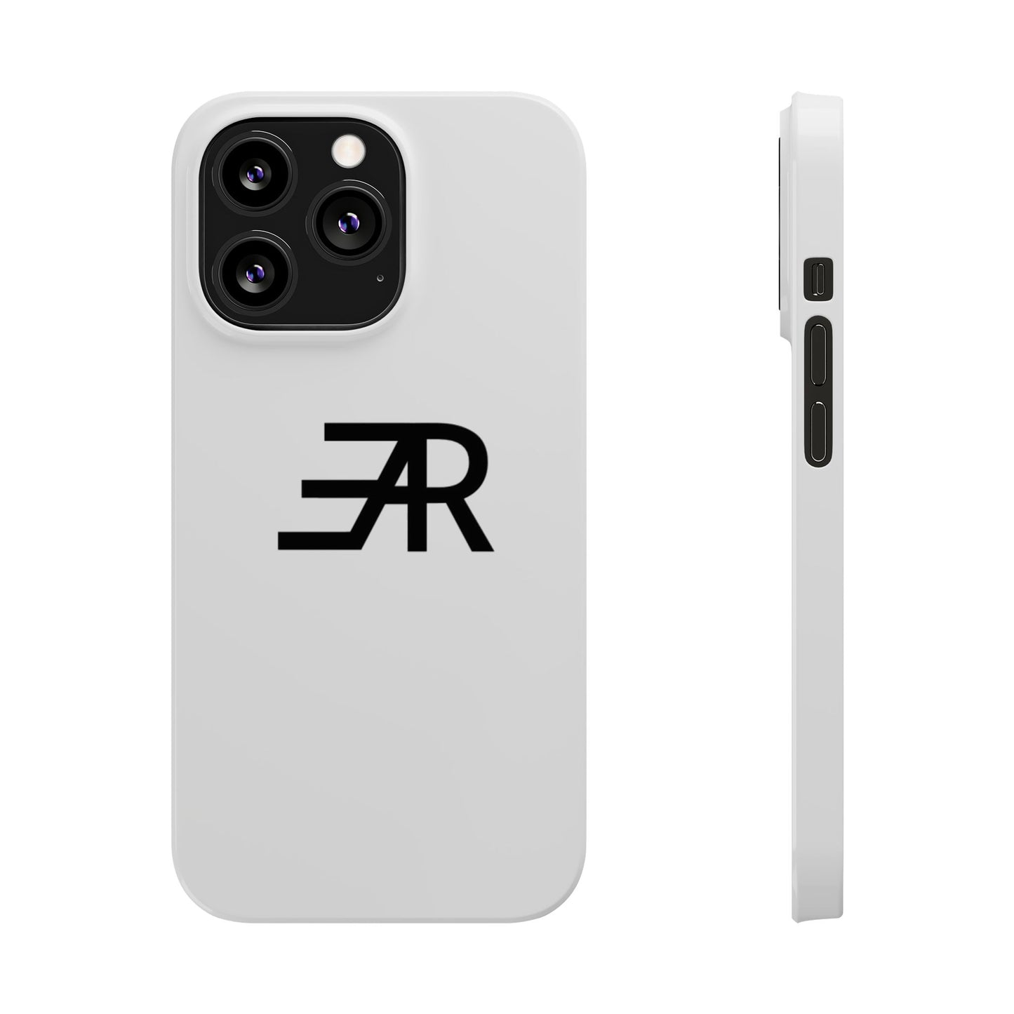 White Minimalist Slim Phone Case with RAE Logo