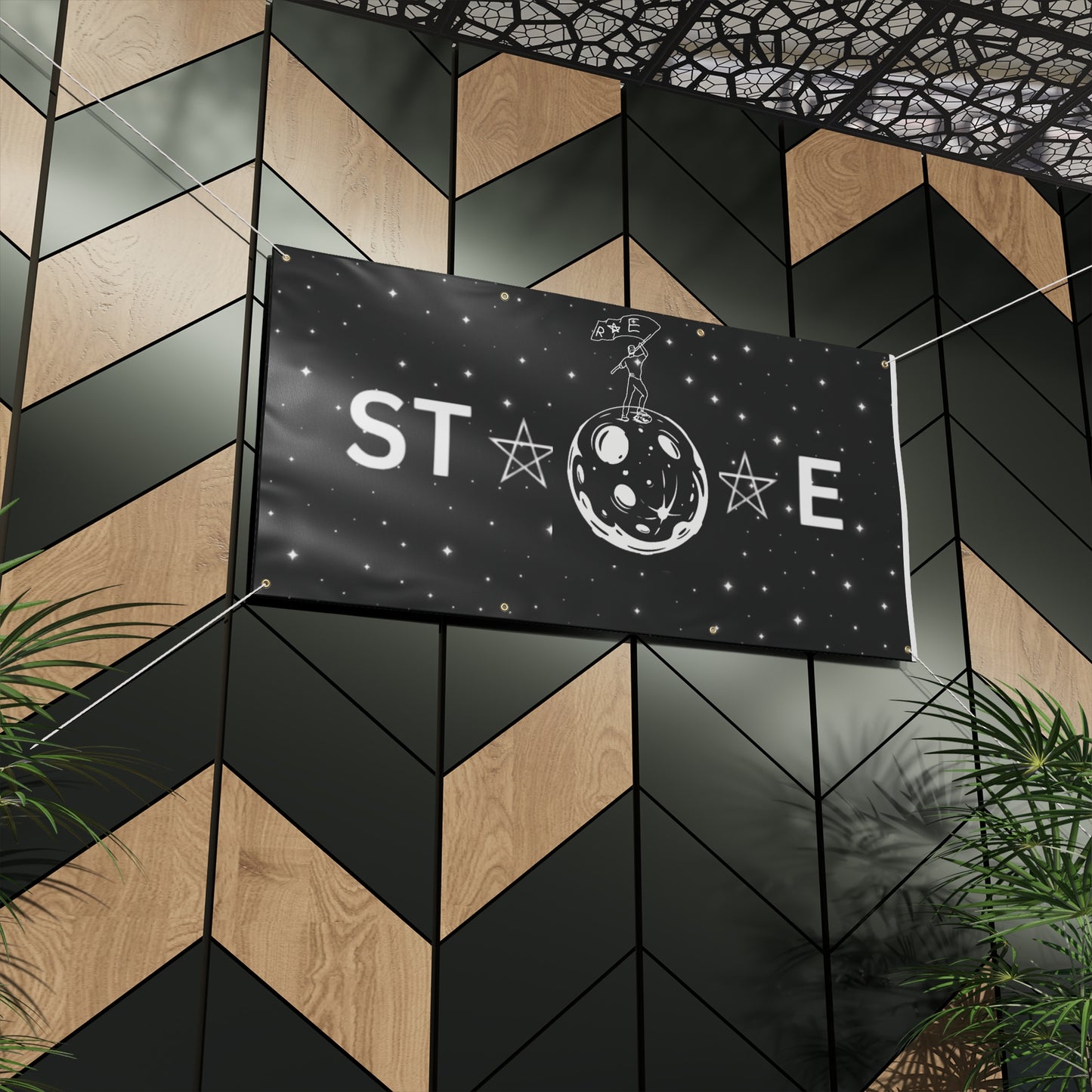 STARRAE Space-Themed Banner, Outer Space Home Decor, Celestial Event Signage