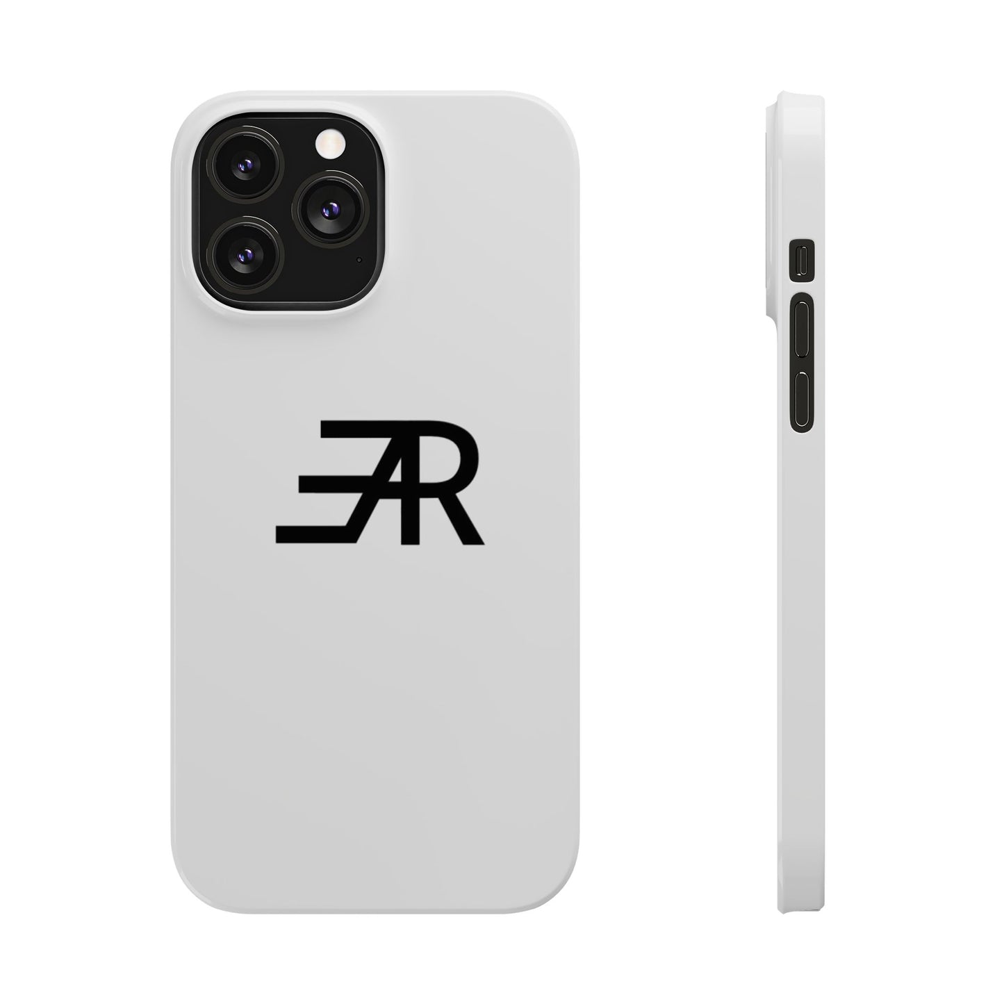 White Minimalist Slim Phone Case with RAE Logo