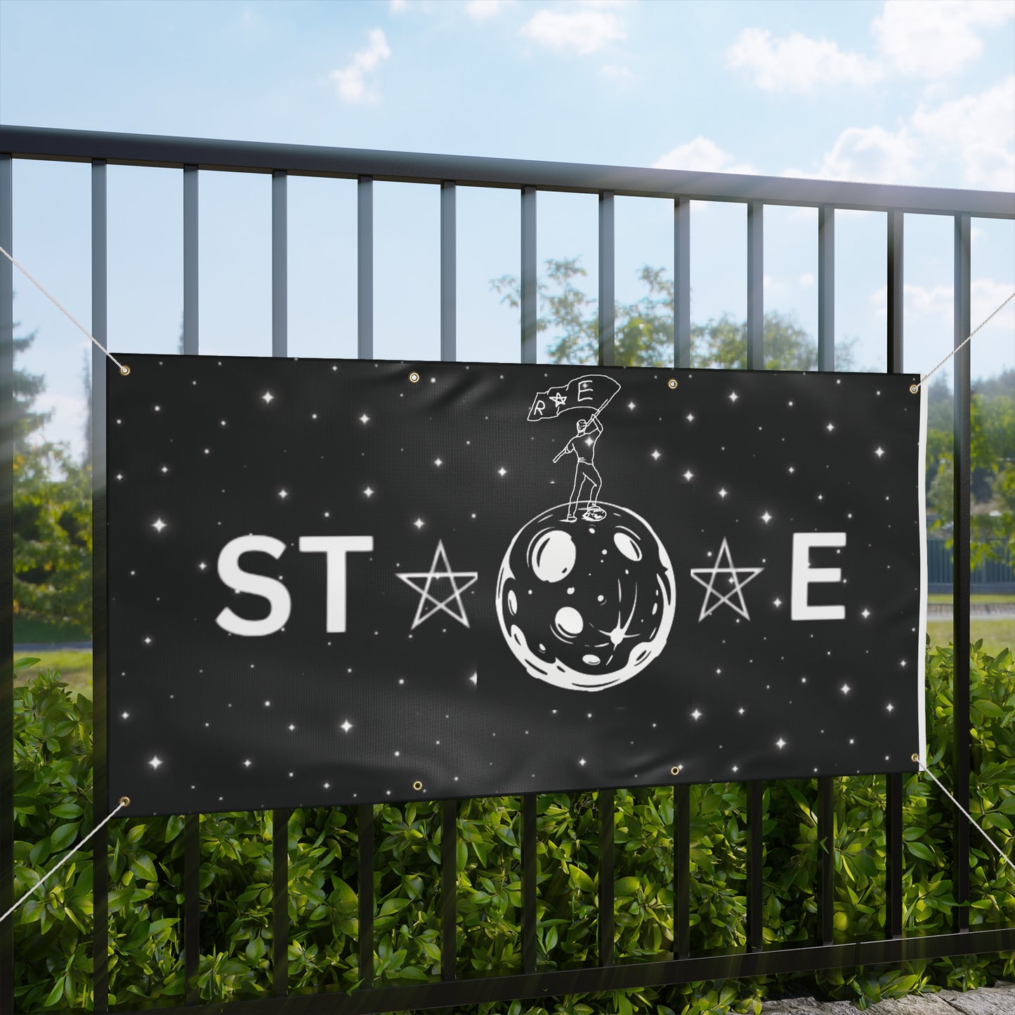 STARRAE Space-Themed Banner, Outer Space Home Decor, Celestial Event Signage