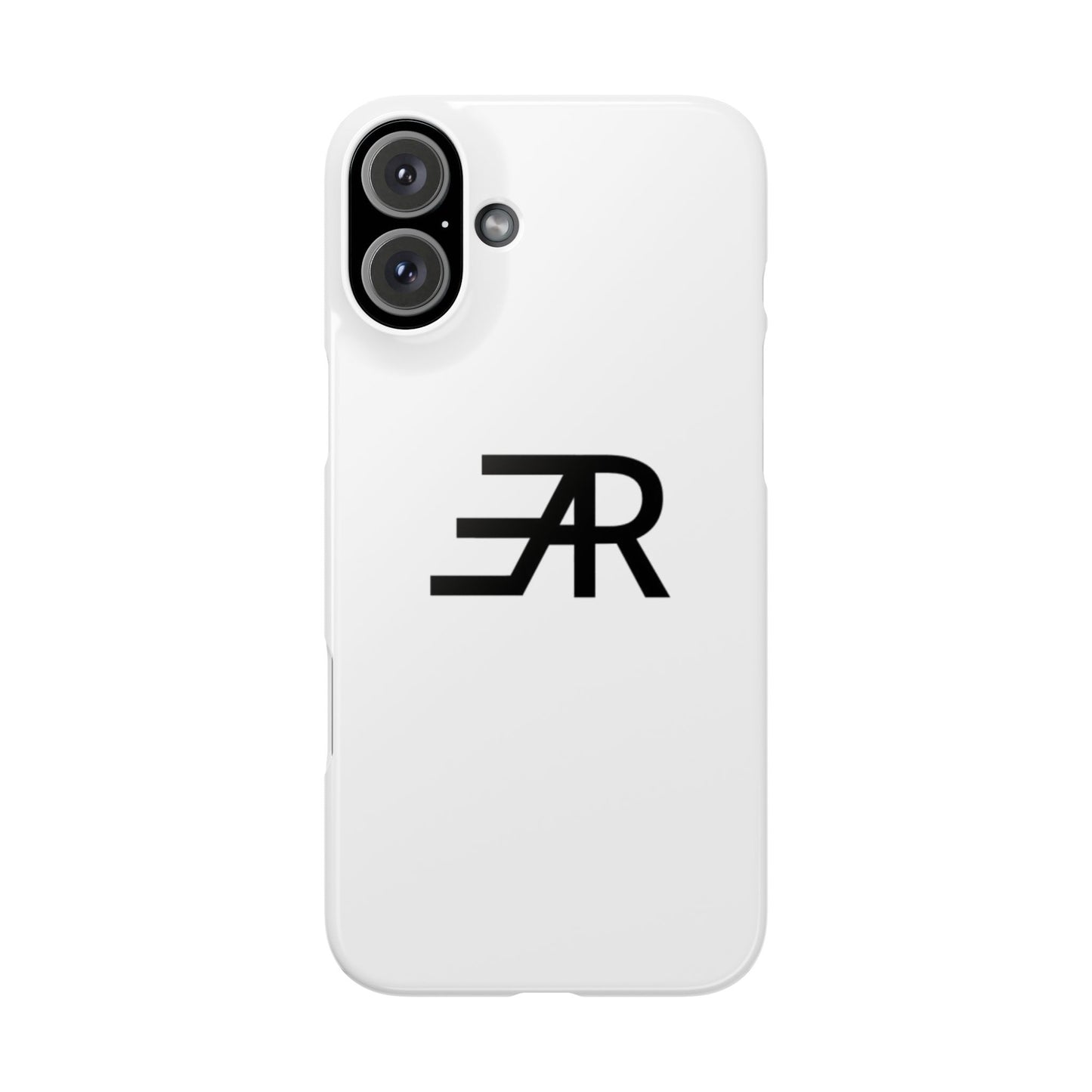 White Minimalist Slim Phone Case with RAE Logo