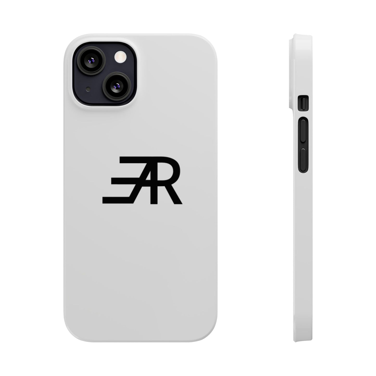 White Minimalist Slim Phone Case with RAE Logo