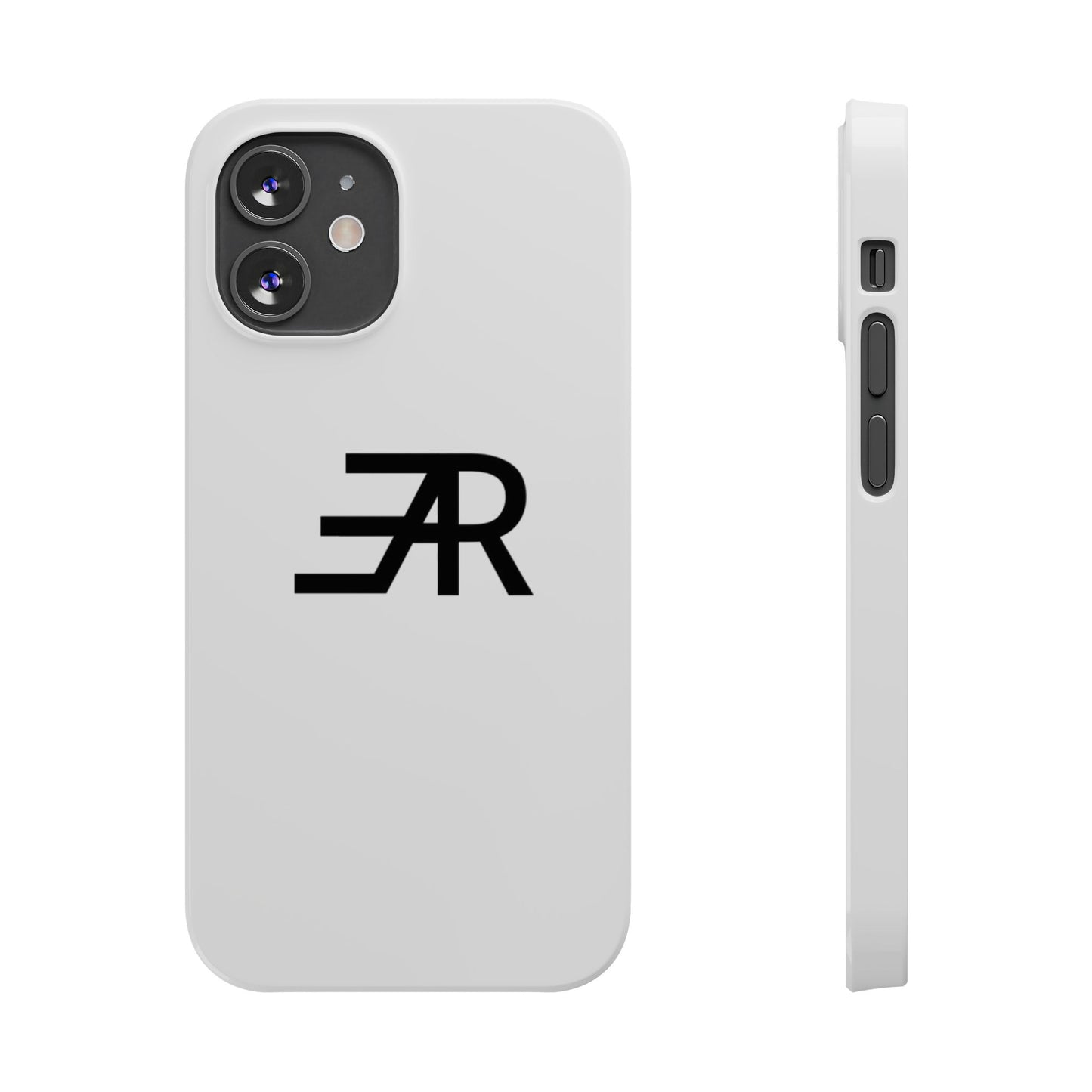 White Minimalist Slim Phone Case with RAE Logo