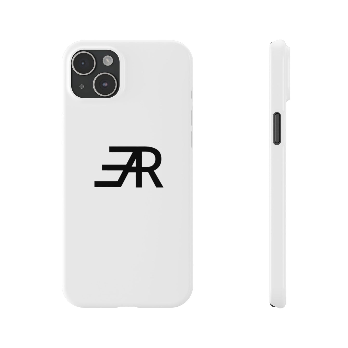 White Minimalist Slim Phone Case with RAE Logo