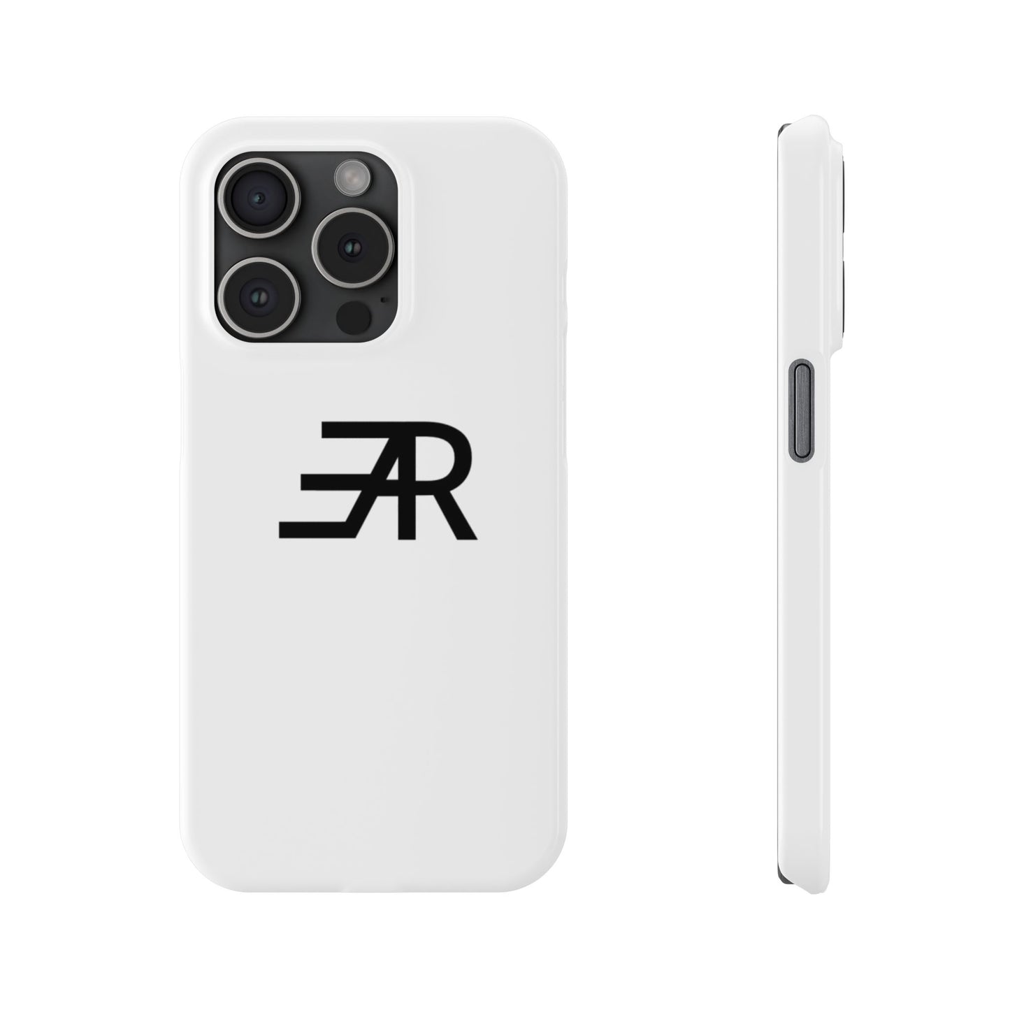 White Minimalist Slim Phone Case with RAE Logo