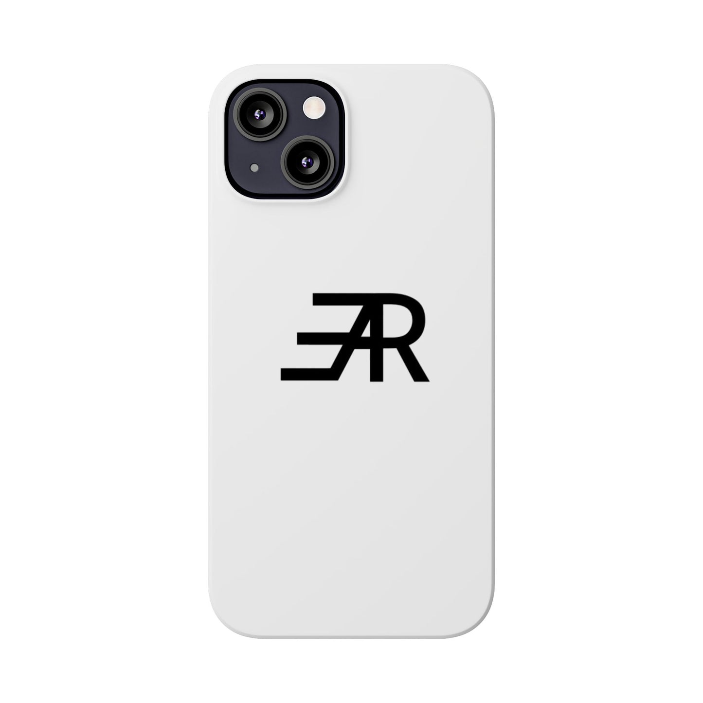 White Minimalist Slim Phone Case with RAE Logo