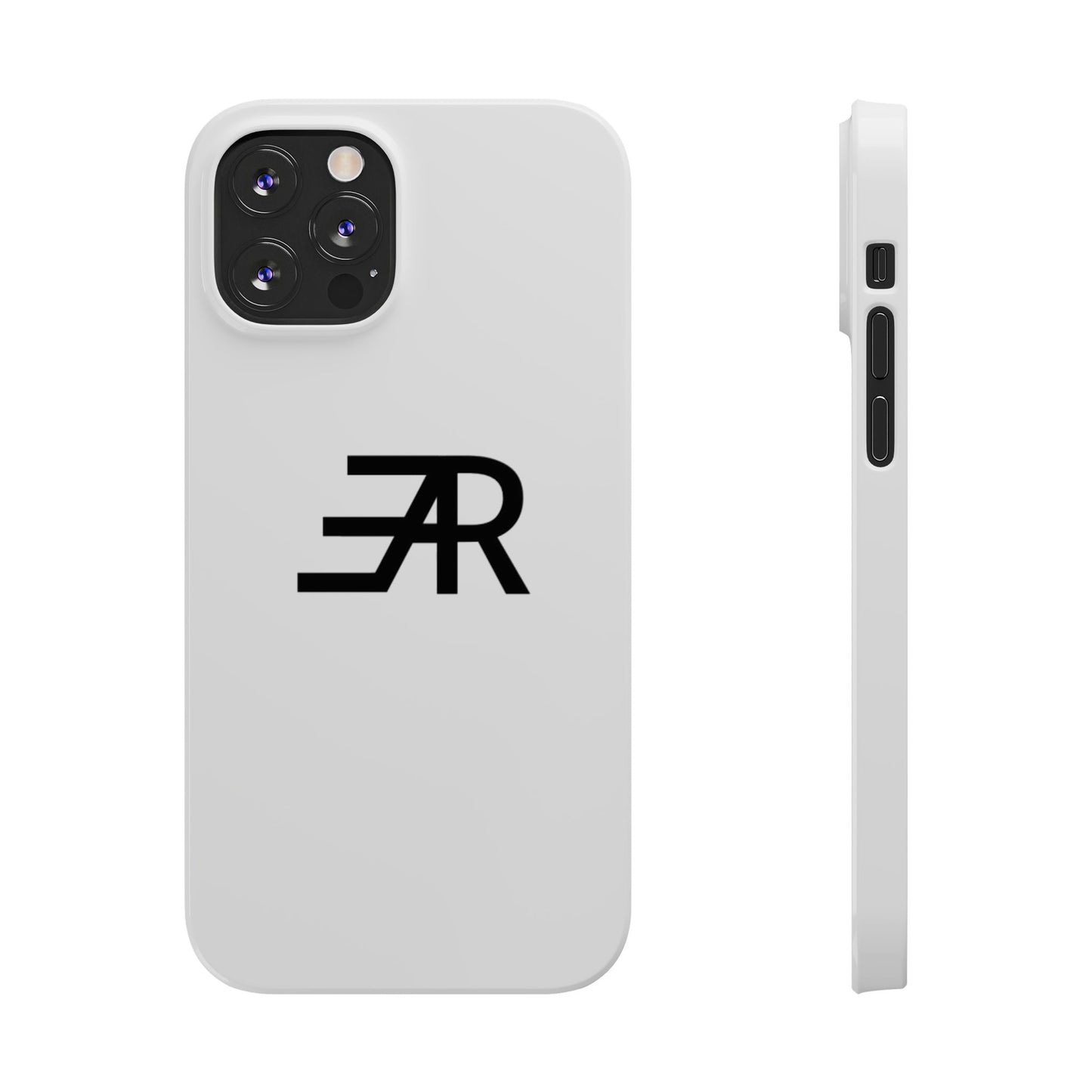 White Minimalist Slim Phone Case with RAE Logo